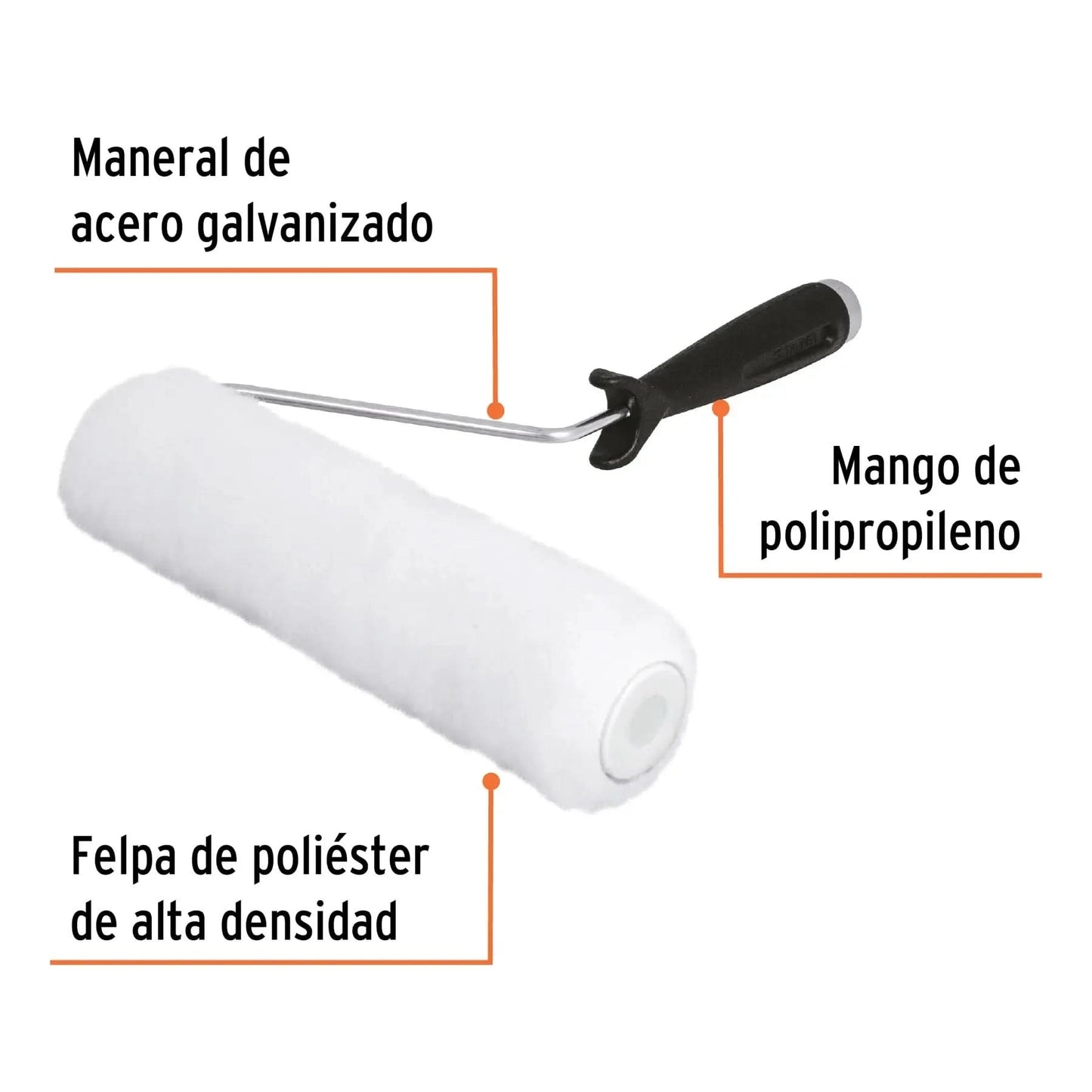 Rodillo para pintar 9" x 3/8" superficies lisas Truper
