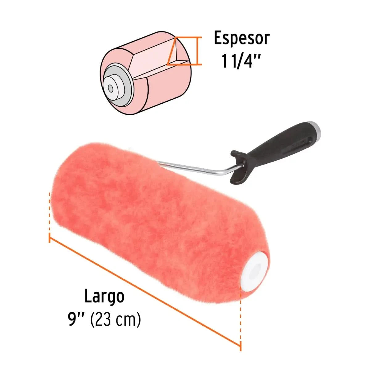 Rodillo para pintar 9" x 1-1/4" superficies extrarrugosas Truper