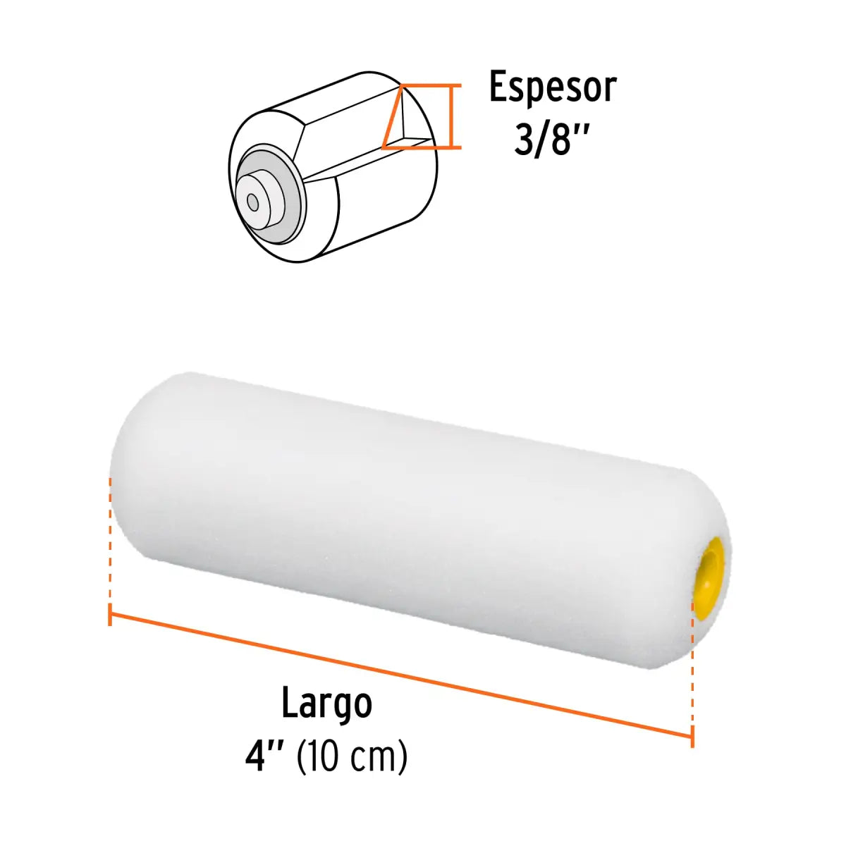 Felpa para pintar esponja de 4 x 3/8" Truper