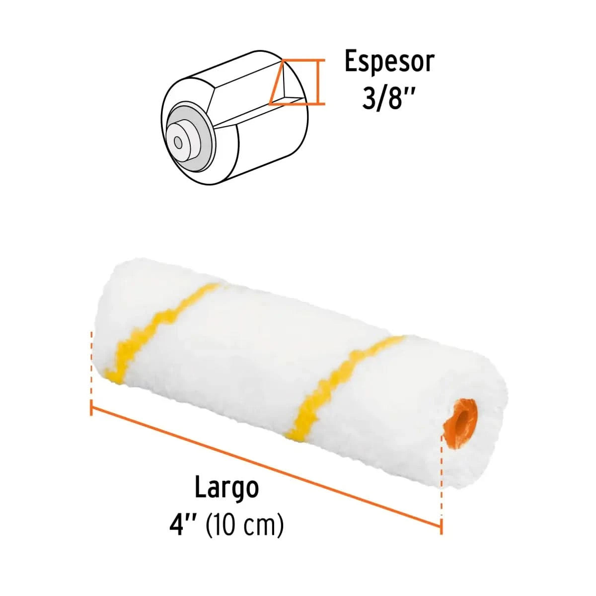 Felpa para pintar en mini rodillo 4 x 3/8" Truper