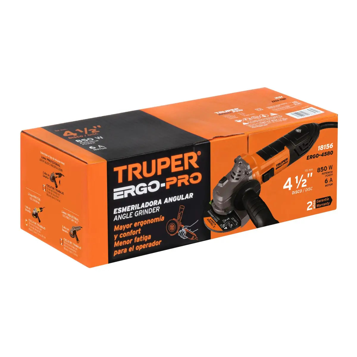 Esmeriladora angular de 4-1/2" truper