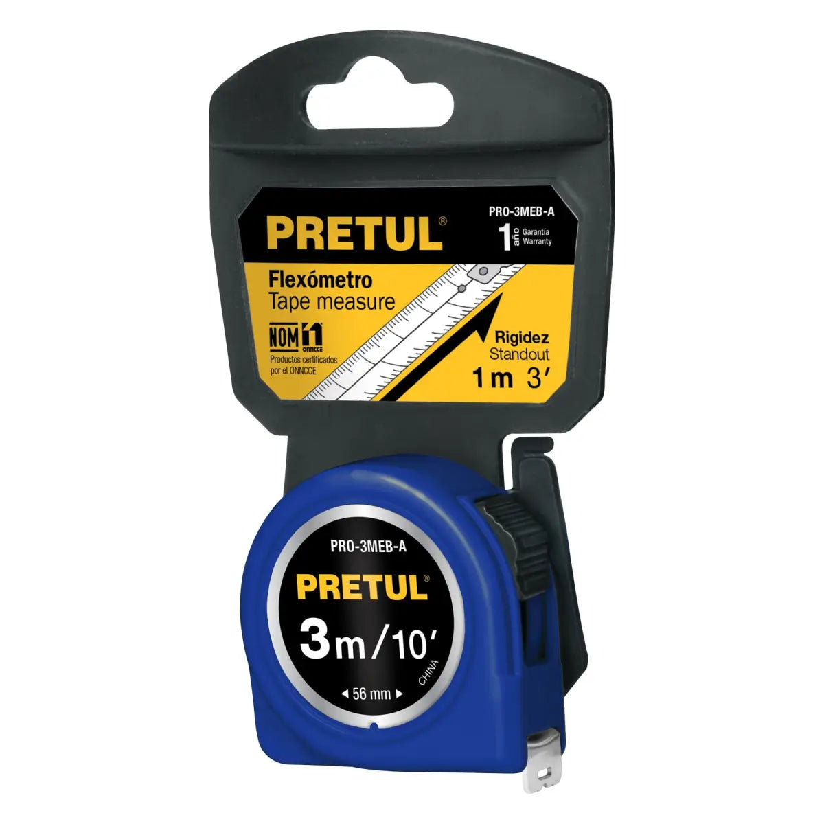 Flexómetro azul 3 M Pretul