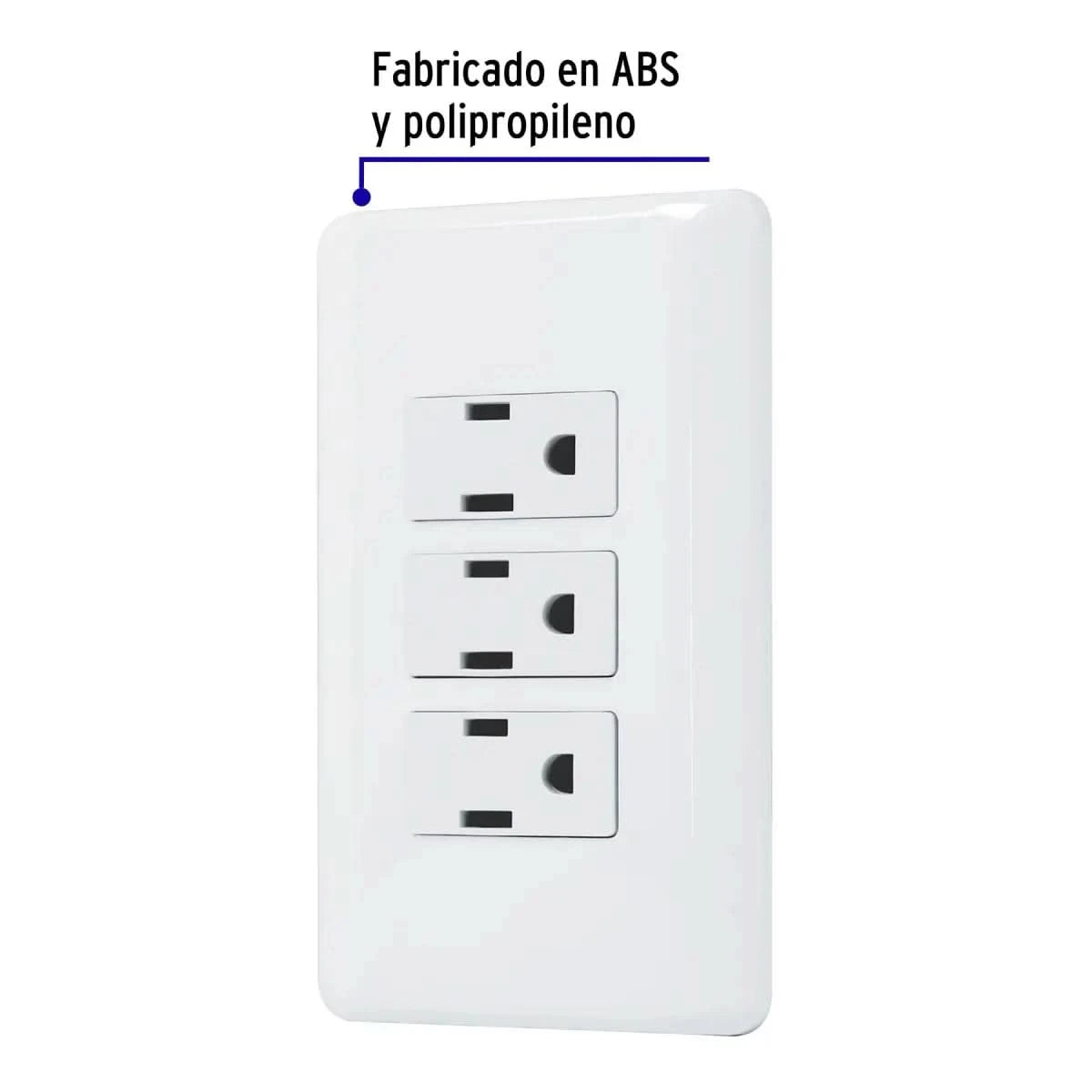 Placa eléctrica 3 interruptores color blanco