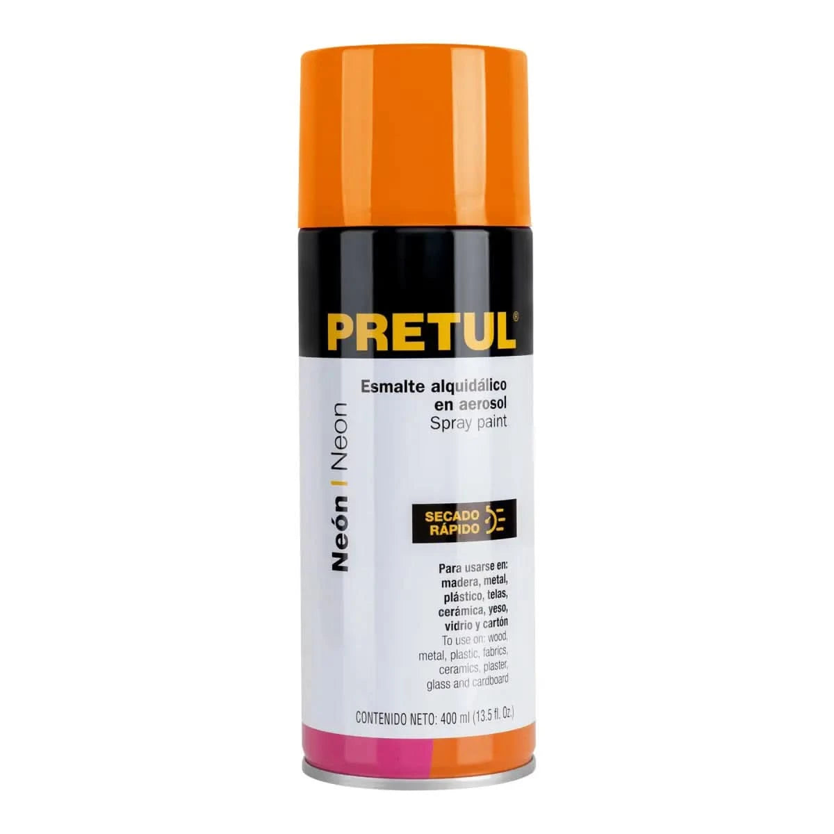 Pintura en aerosol de color naranja pretul