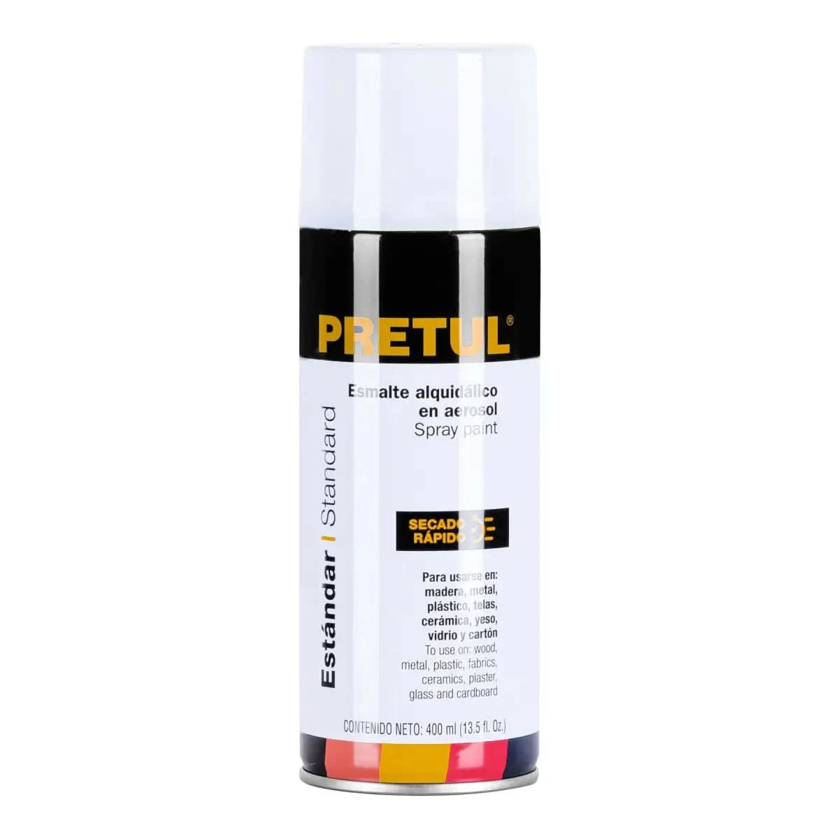 Pintura en aerosol de color blanco brillante pretul