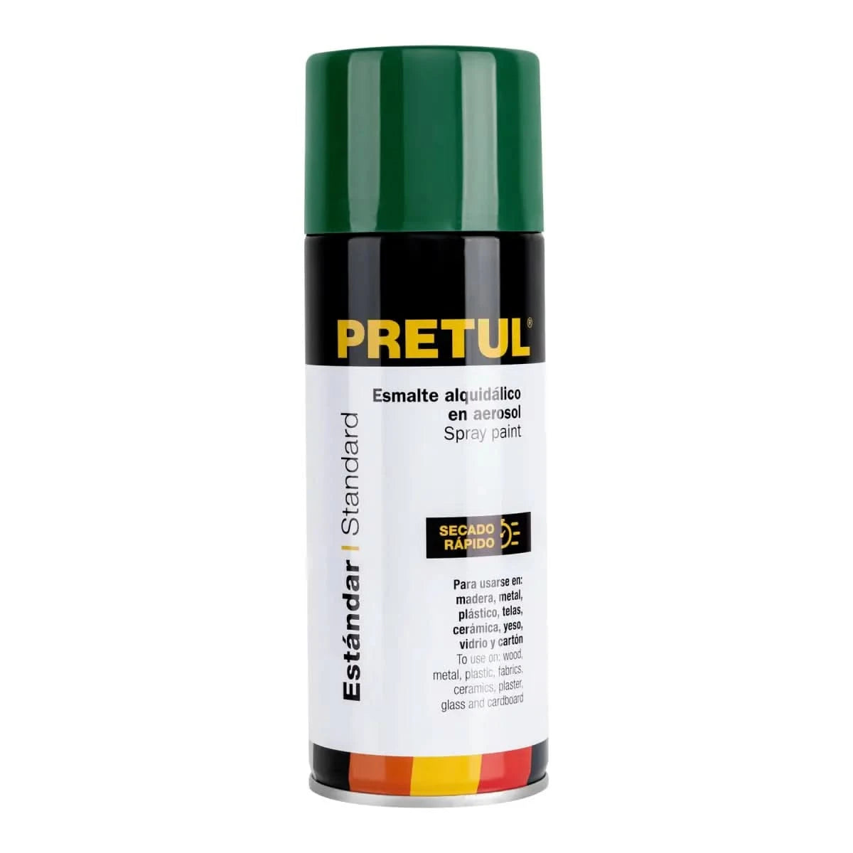 Pintura en aerosol de color verde hoja pretul