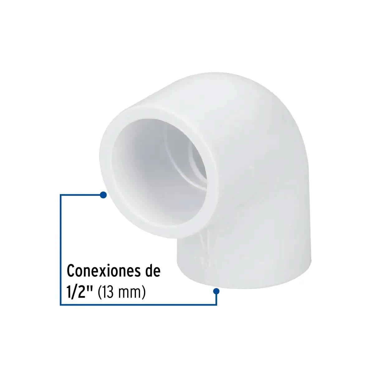 Codo de 90° PVC 1/2" (13 mm) Hidraulico marca foset