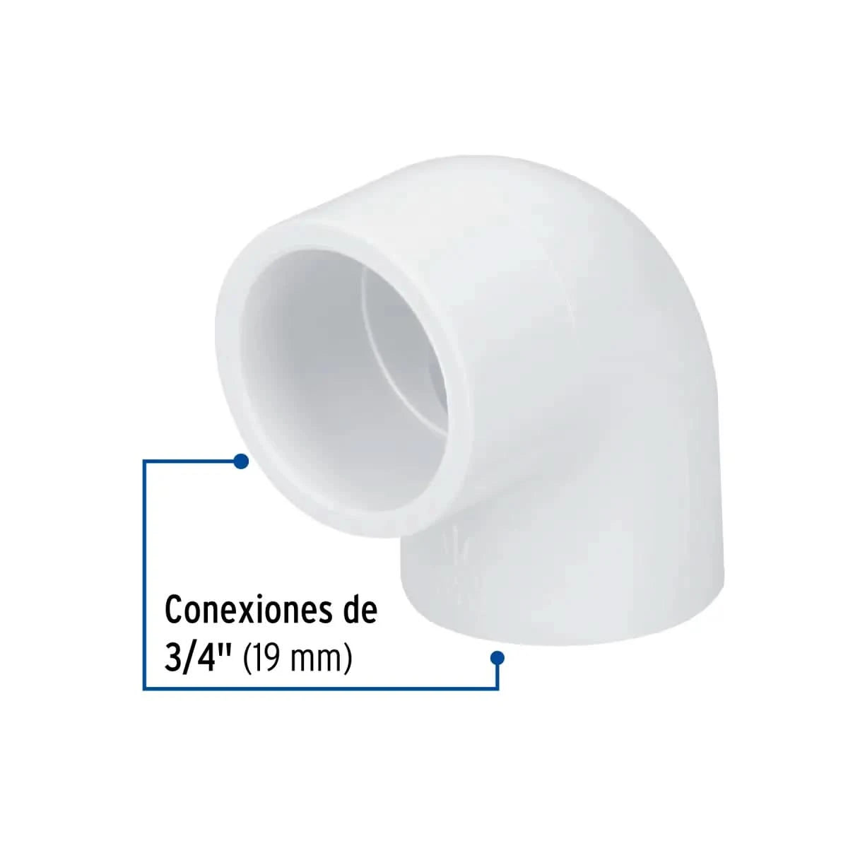 Codo de 90° PVC 3/4" (19 mm) Hidráulico marca foset