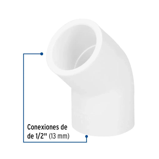 Codo de 90° PVC 1/2" (13 mm) Hidráulico marca foset