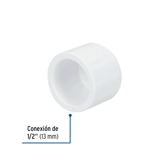 Tapon de PVC 1/2" (13 mm) Hidráulico cedula 40 marca foset