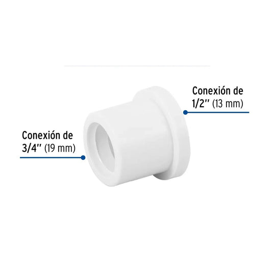 Reducción bushing de PVC hidráulico cedula 40