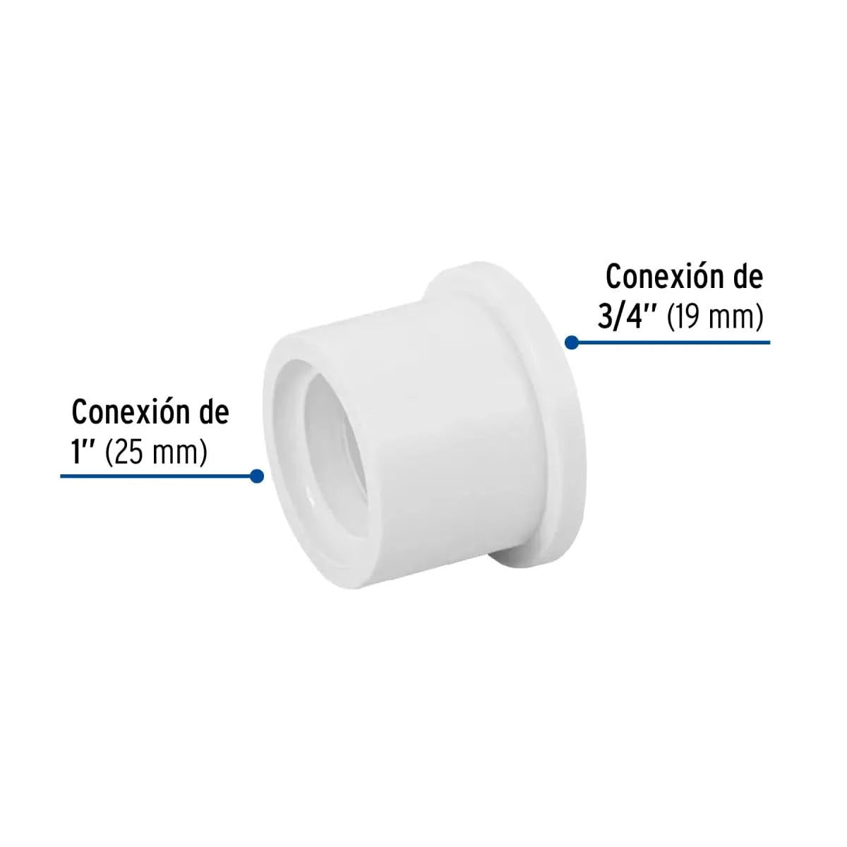 Reducción bushing de PVC hidráulico cedula 40