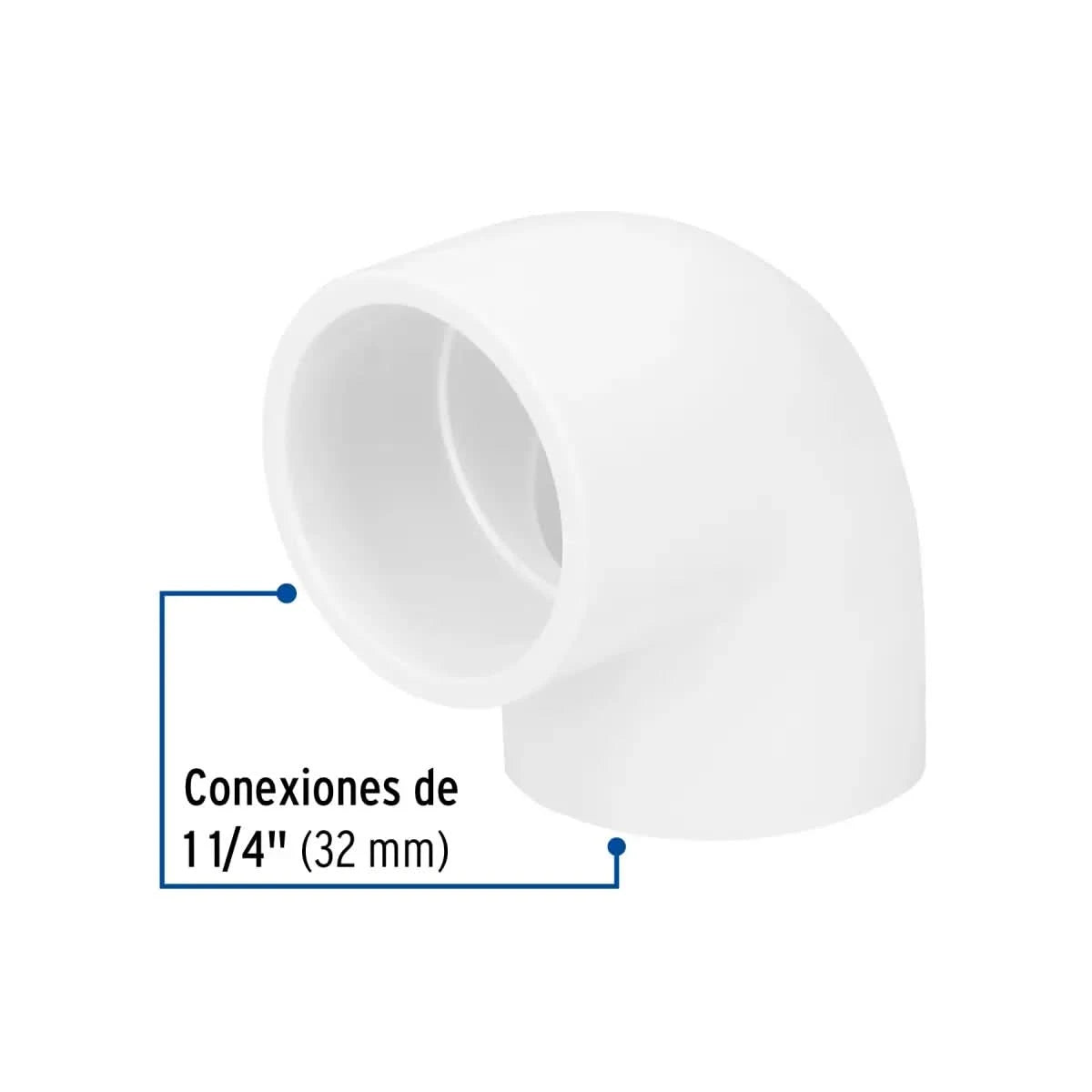 Codo de 90° PVC 1 1/4" (32 mm) Hidráulico marca foset