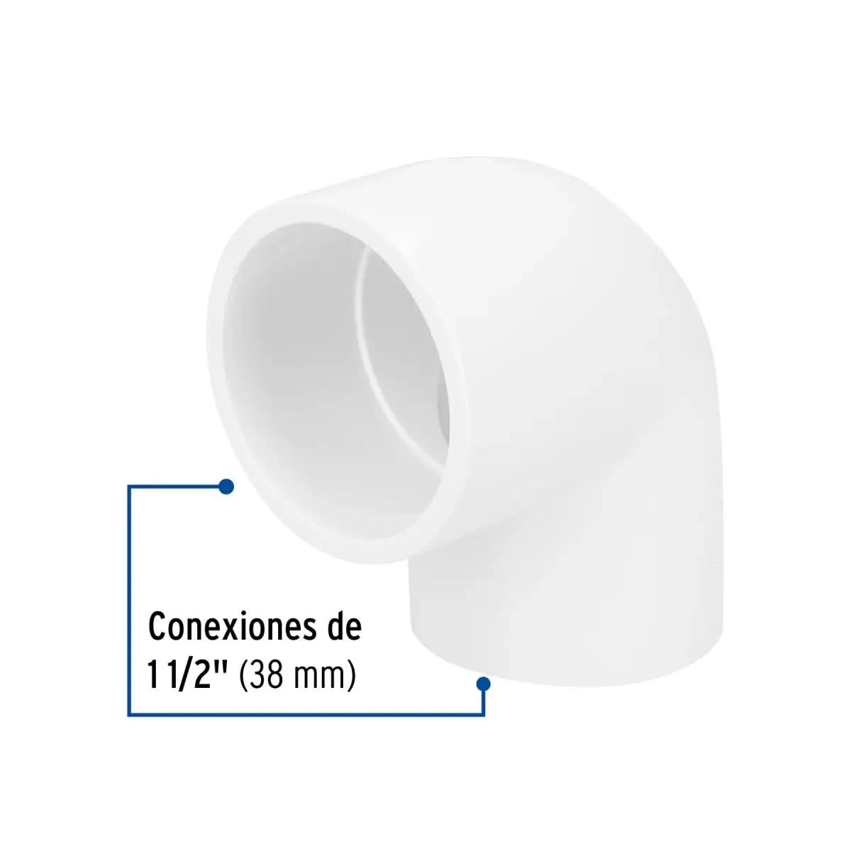 Codo de 90° PVC 1 1/2" (38 mm) Hidráulico marca foset