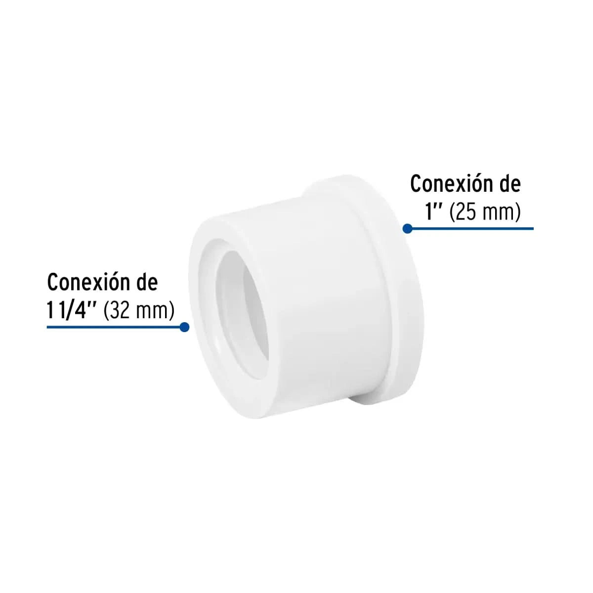 Reducción bushing de PVC hidráulico cedula 40