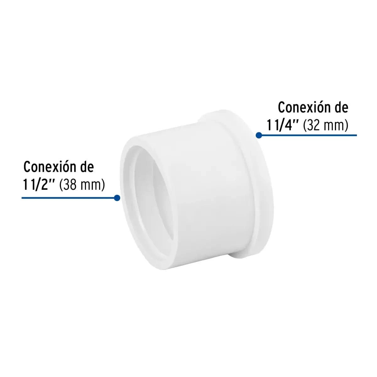 Reducción bushing de PVC hidráulico cedula 40
