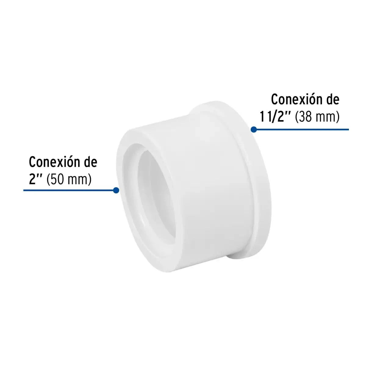 Reducción bushing de PVC hidráulico cedula 40