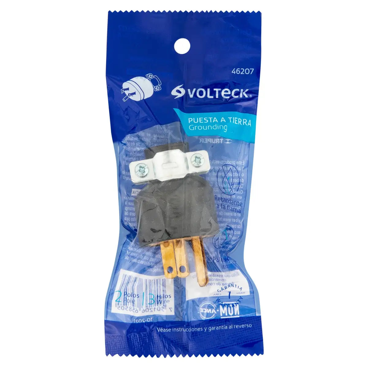 Clavija de uso rudo 2 polos 1 tierra volteck