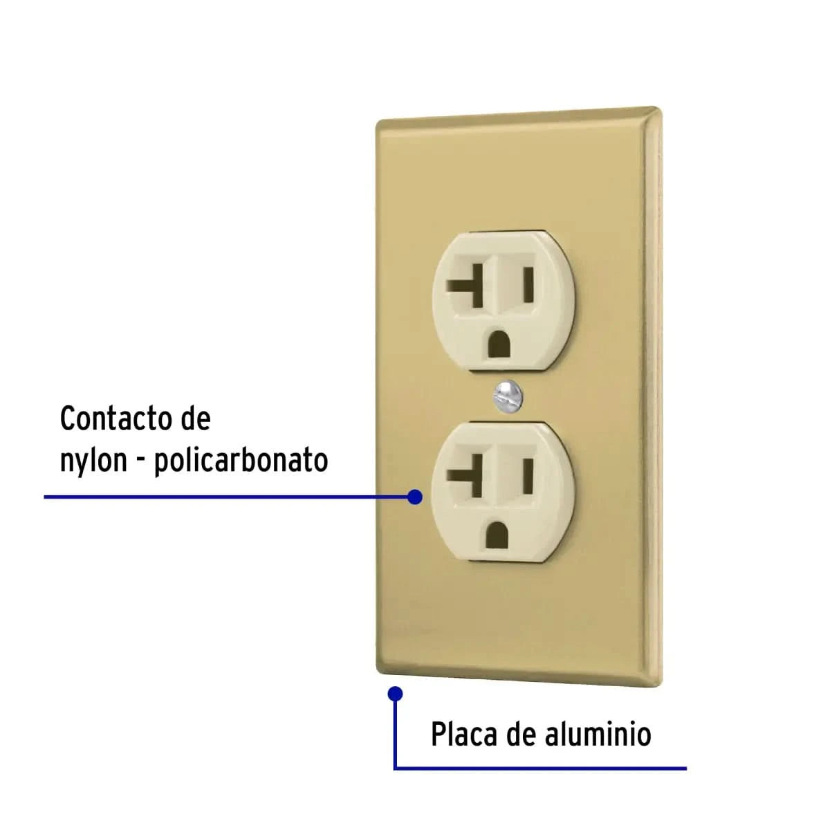 Contacto eléctrico doble 2 polos 1 linea volteck