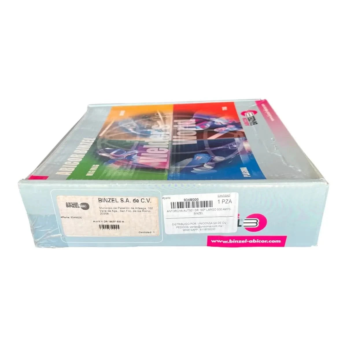 Caja original Binzel con antorcha robótica AUT50DIR 180° modelo 934M000