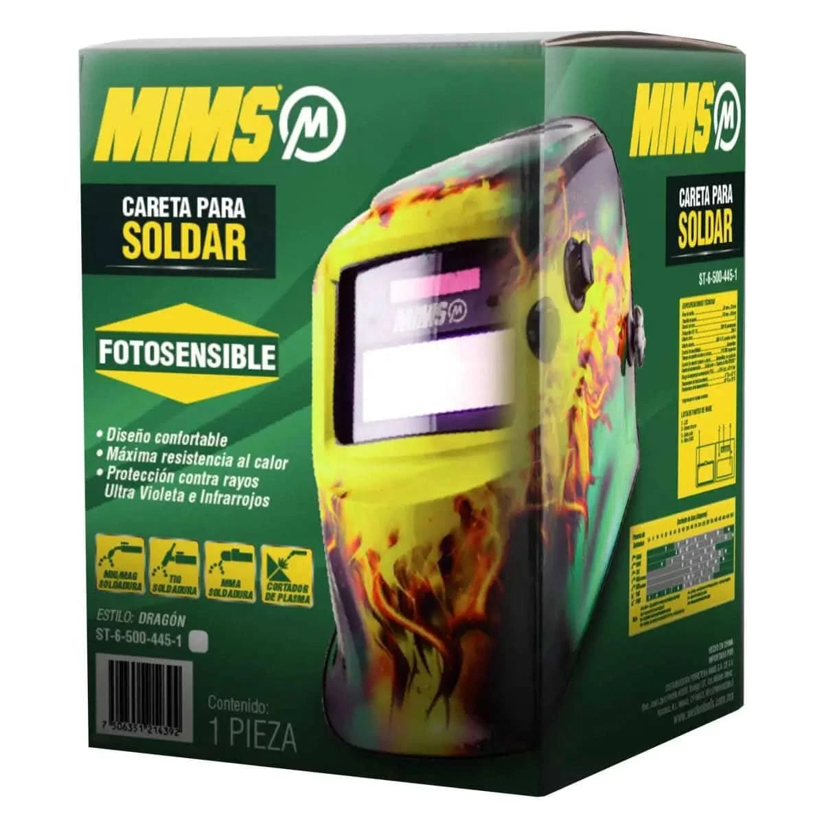 Careta para soldar electronica diseño dragon marca Mims