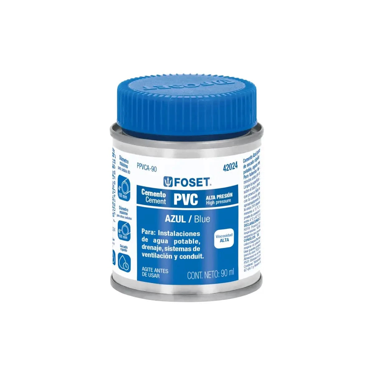 Cemento PVC lata de 90 ml marca truper foset