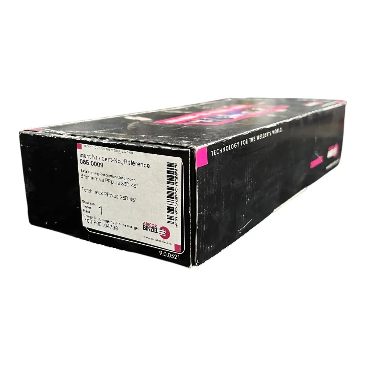 Caja original Cuello para antorcha aluminio Binzel 45° modelo PPplus 36D – 085.0009
