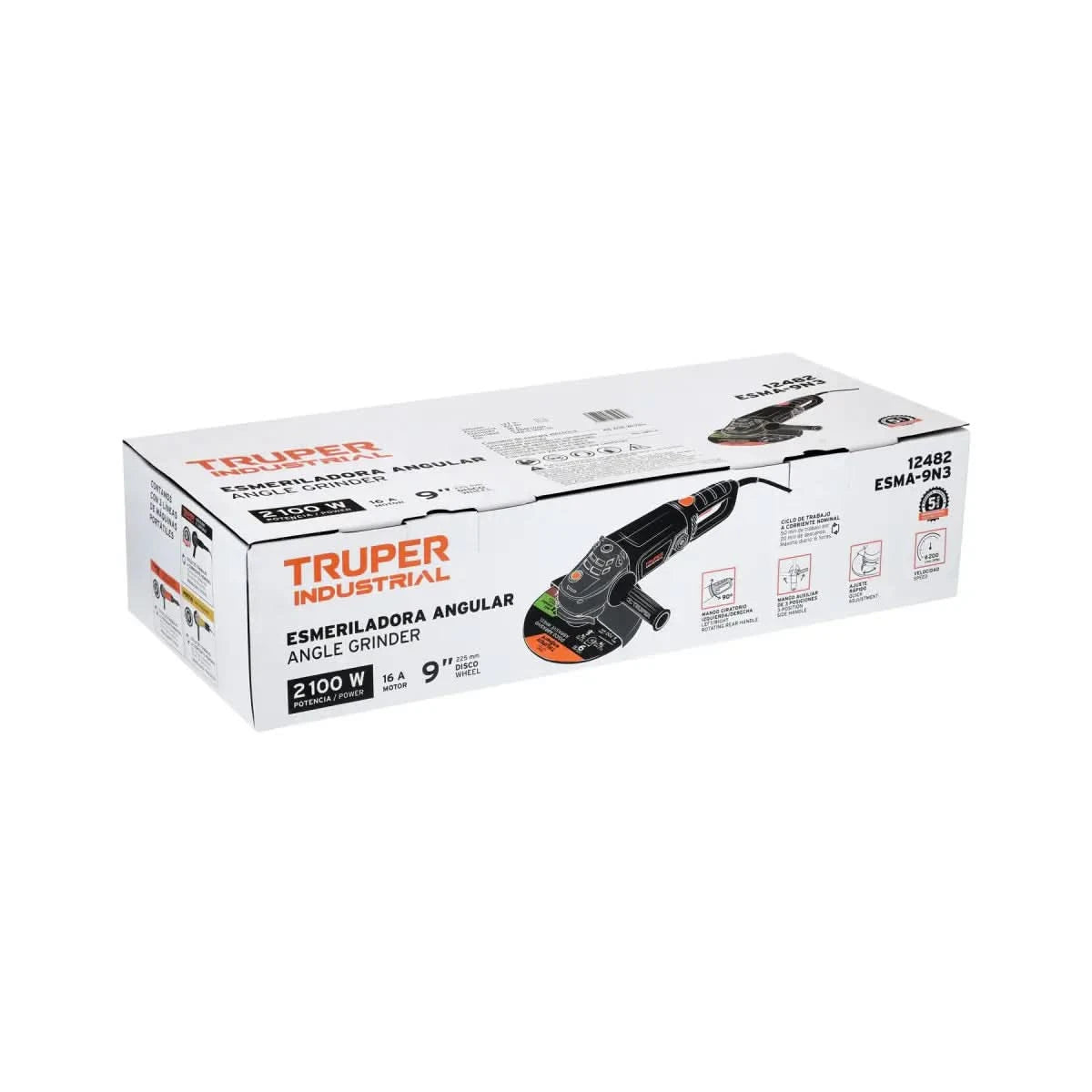 Esmeriladora industrial 2100 Watts marca truper industria de 9 plugadas