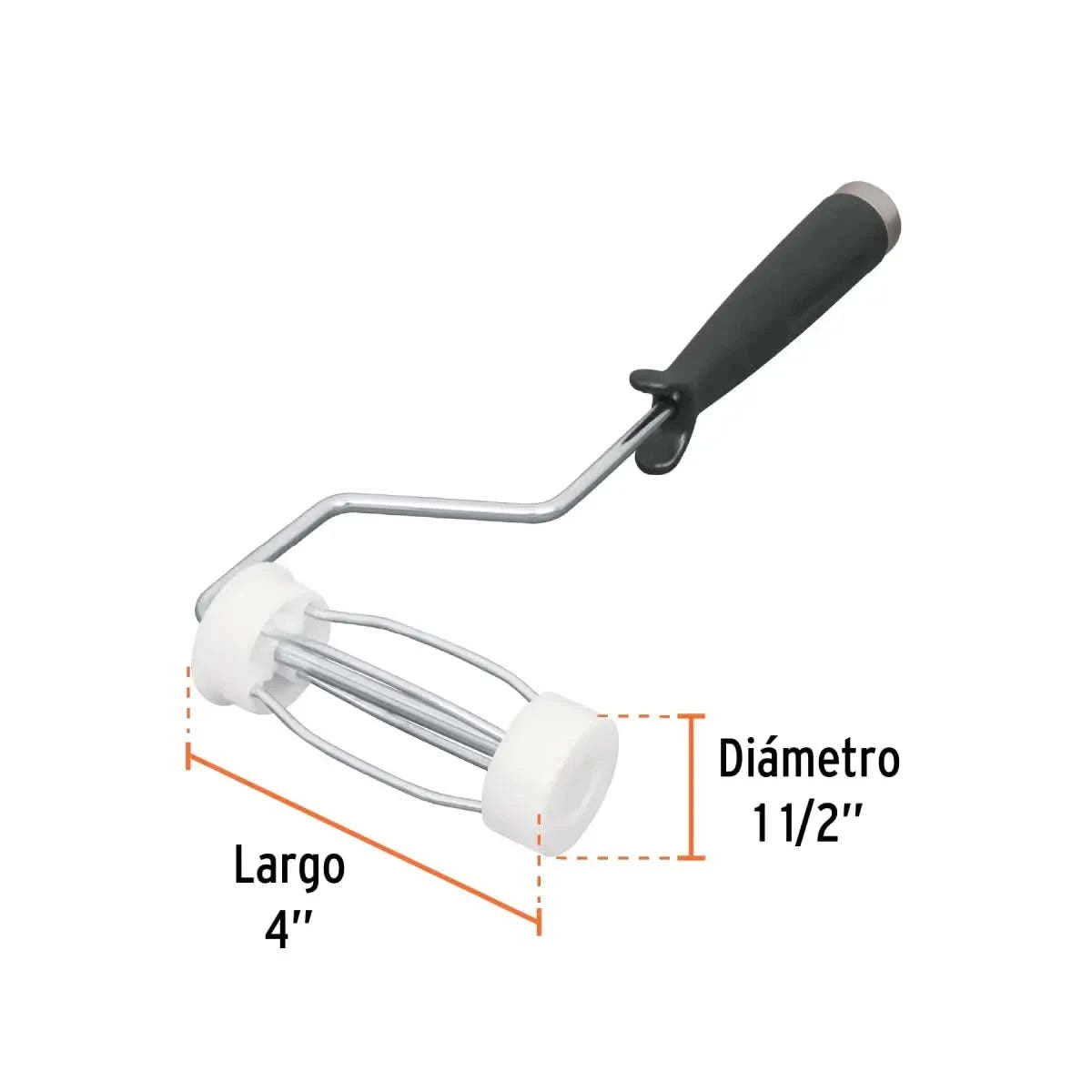 Maneral para minirodillo con largo de 4" y un diámetro de 1-1/2" marca truper
