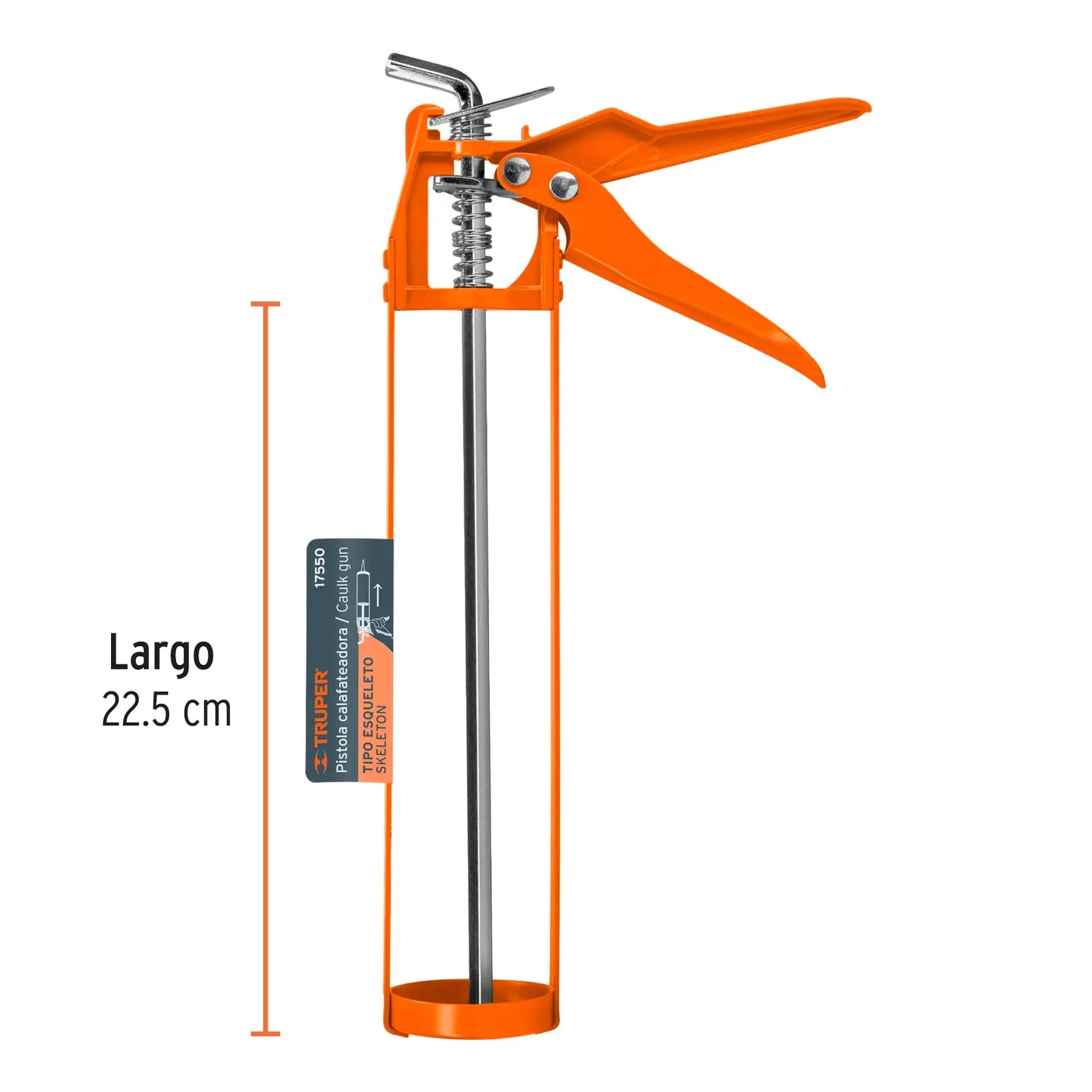 Pistola para silicón calafateadora marca truper con un largo de 22.5 cm código 17550