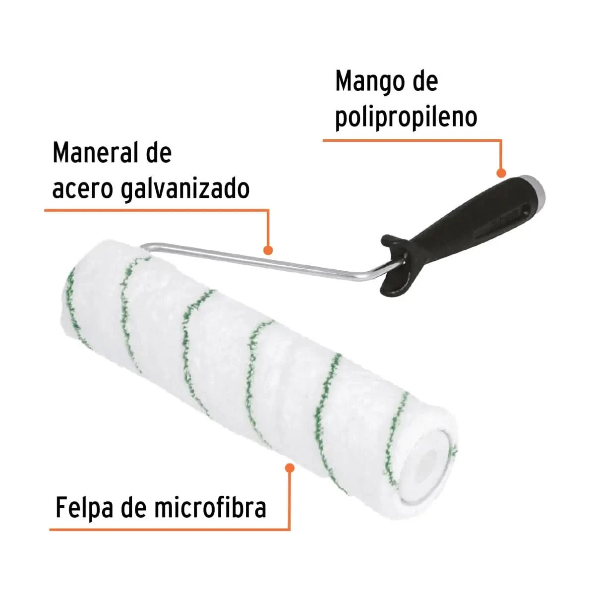 Rodillos para pintar para superficies poca rugosa de 9" y 3/8" la felpa marca truper