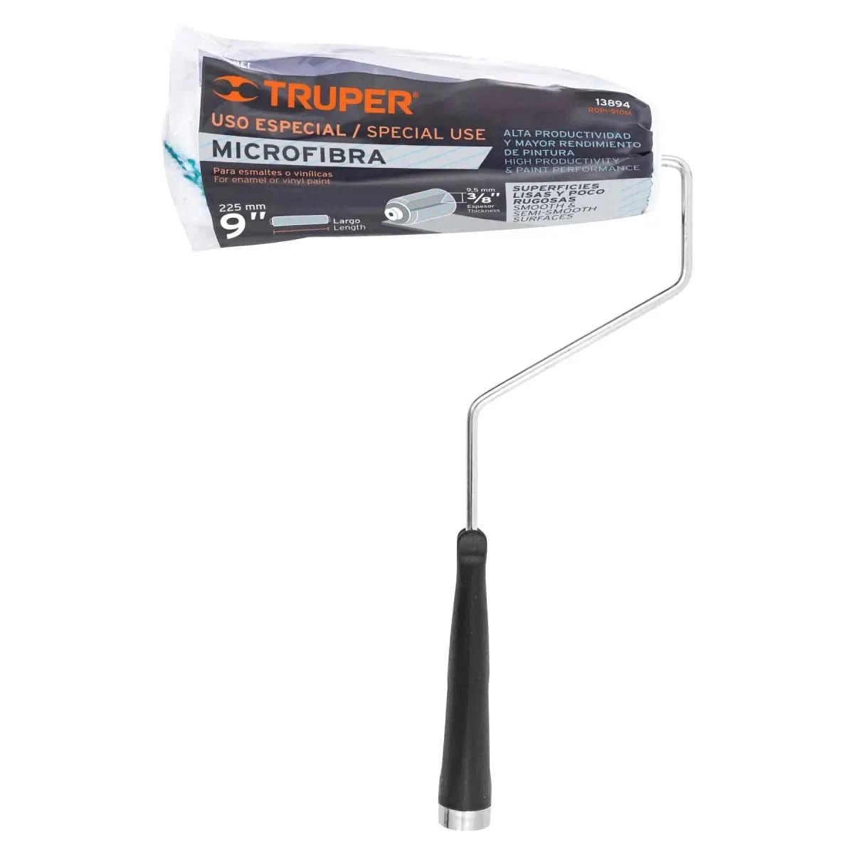 Rodillos para pintar para superficies poca rugosa de 9" y 3/8" la felpa marca truper