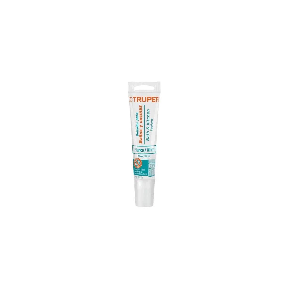 Sellador 100% silicón para baños y cocinas de 85 g blanco marca truper