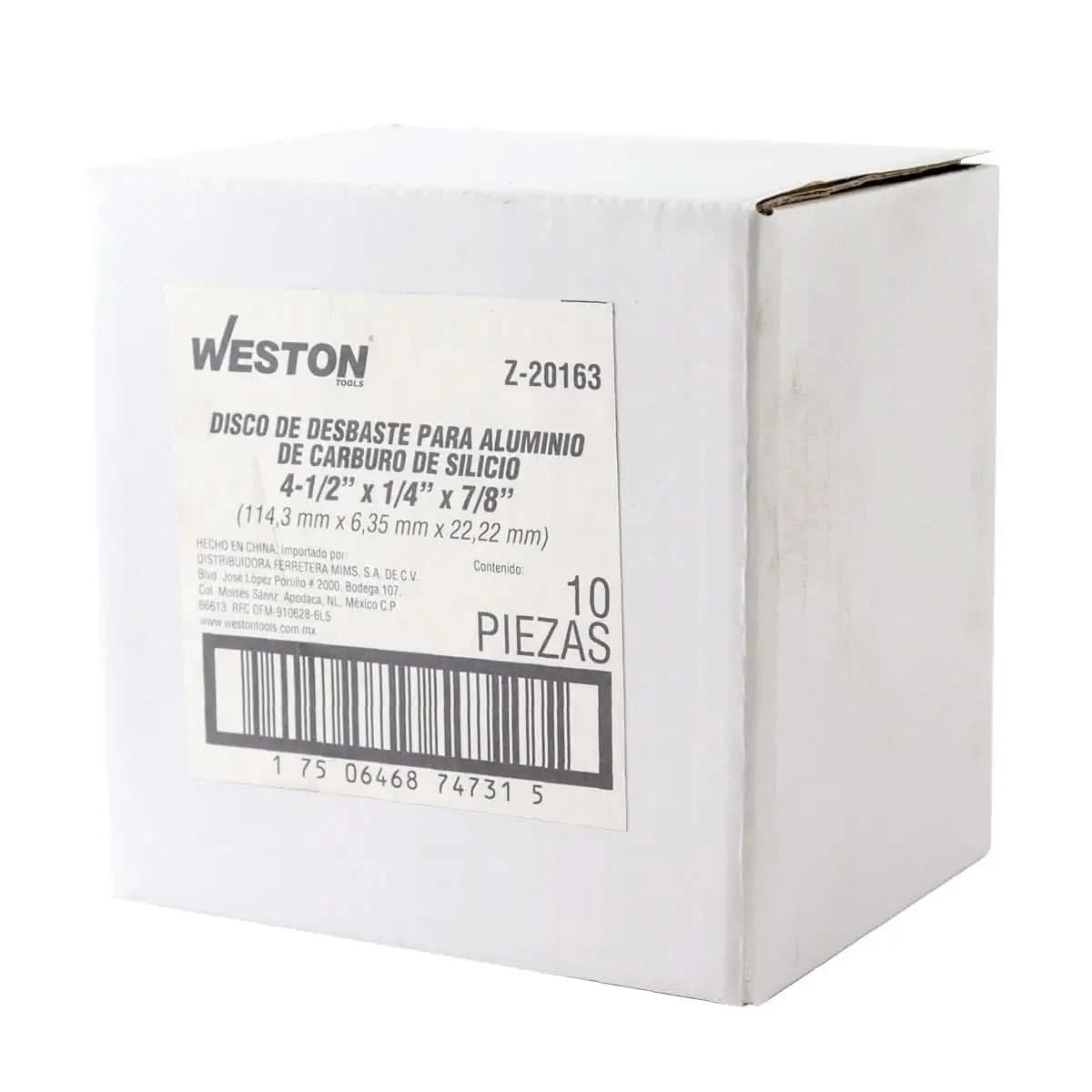 Caja de discos de desbaste Weston para aluminio - Presentación a granel