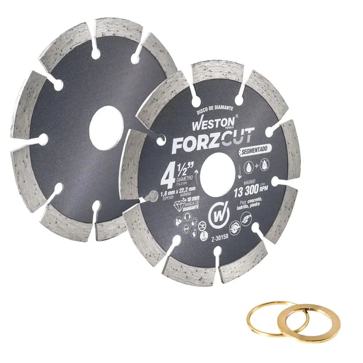 Disco de diamante para corte de concreto 4-1/2" rin segmentado Weston