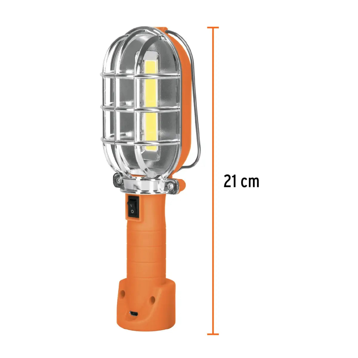 Lampara led con extensión y para colgar con gancho abatible y un cuerpo de ABS y una base magnética de 21 cm el cuerpo truper