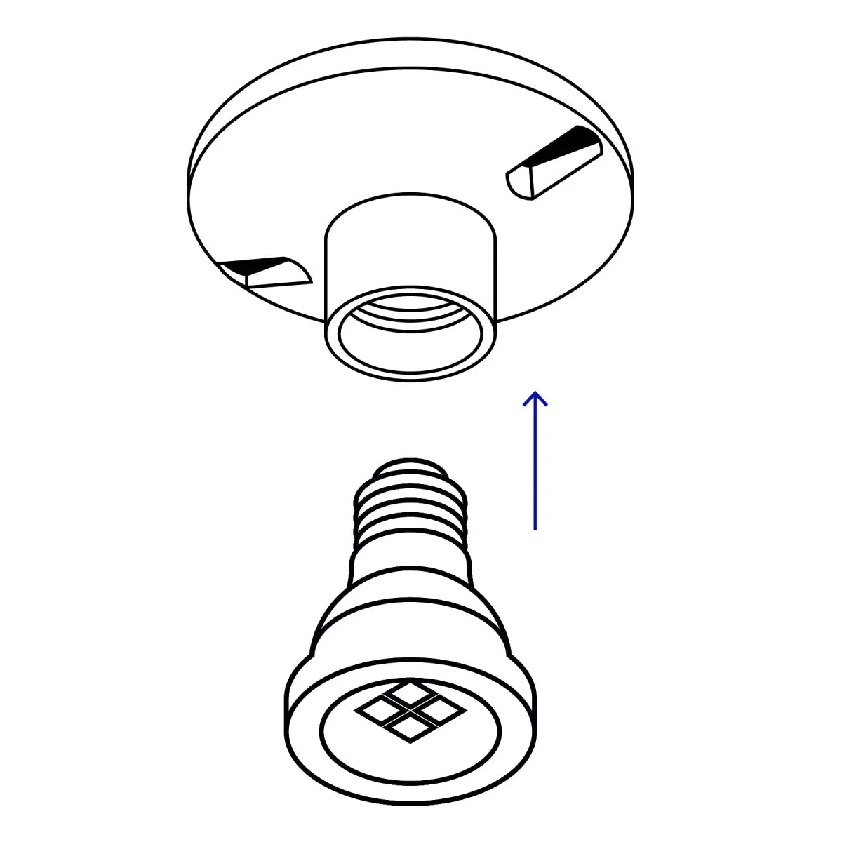 Diagrama de conexión del foco al socket de baquelita