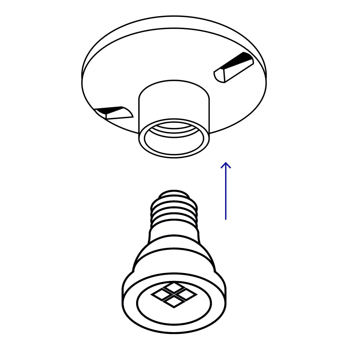 Diagrama de conexión del foco al socket de baquelita