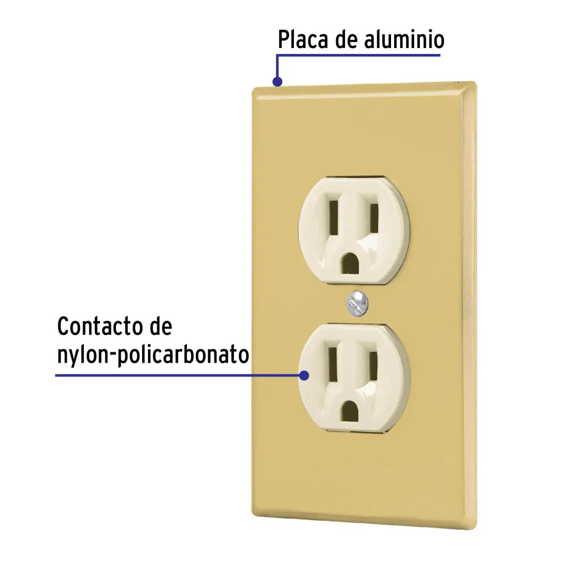 Contacto eléctrico doble 2 polos 1 linea volteck