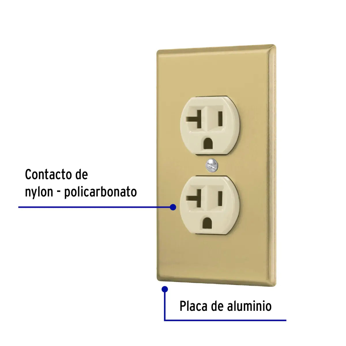 Contacto eléctrico doble 2 polos 1 linea volteck