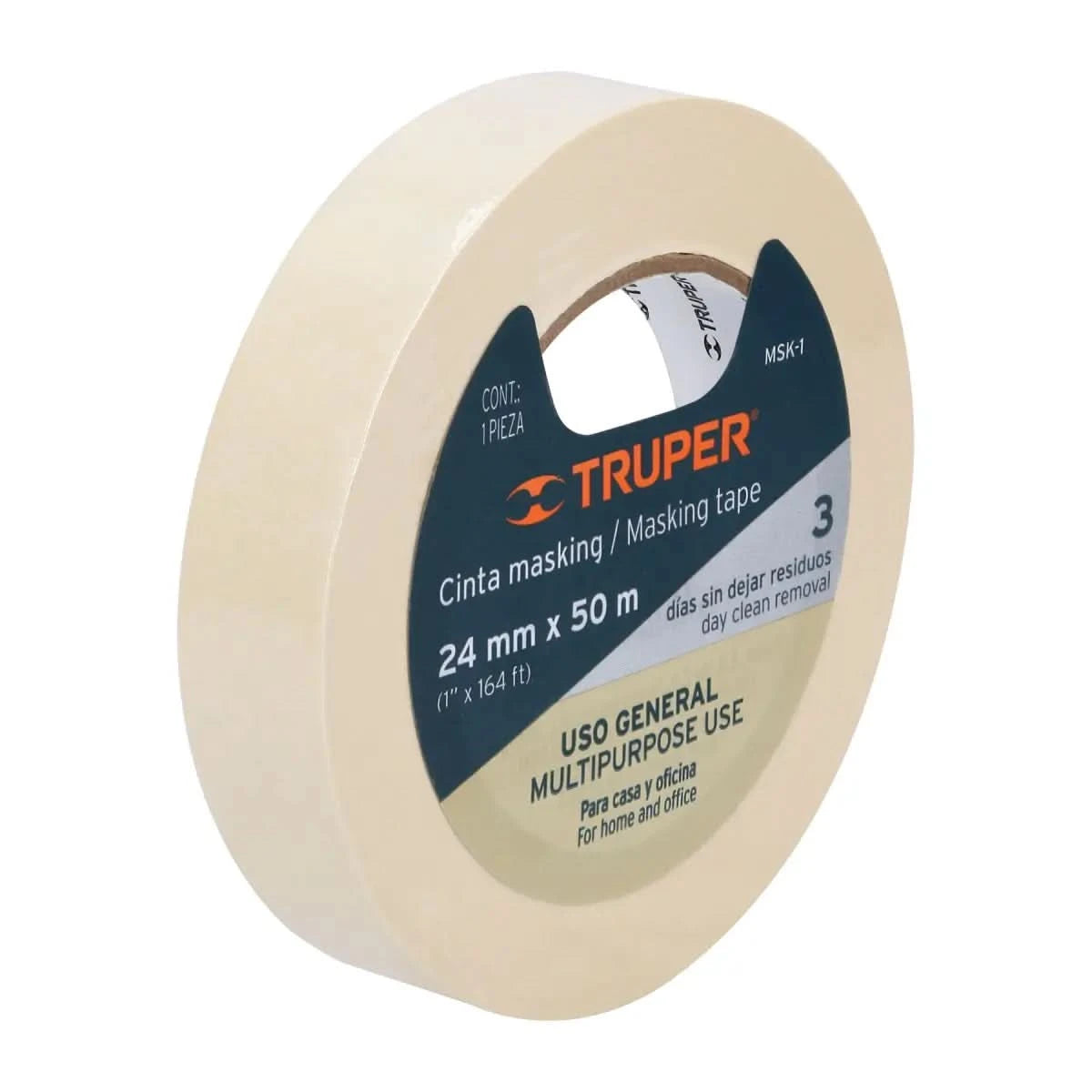 Cinta masking tape 1" x 50 M marca truper