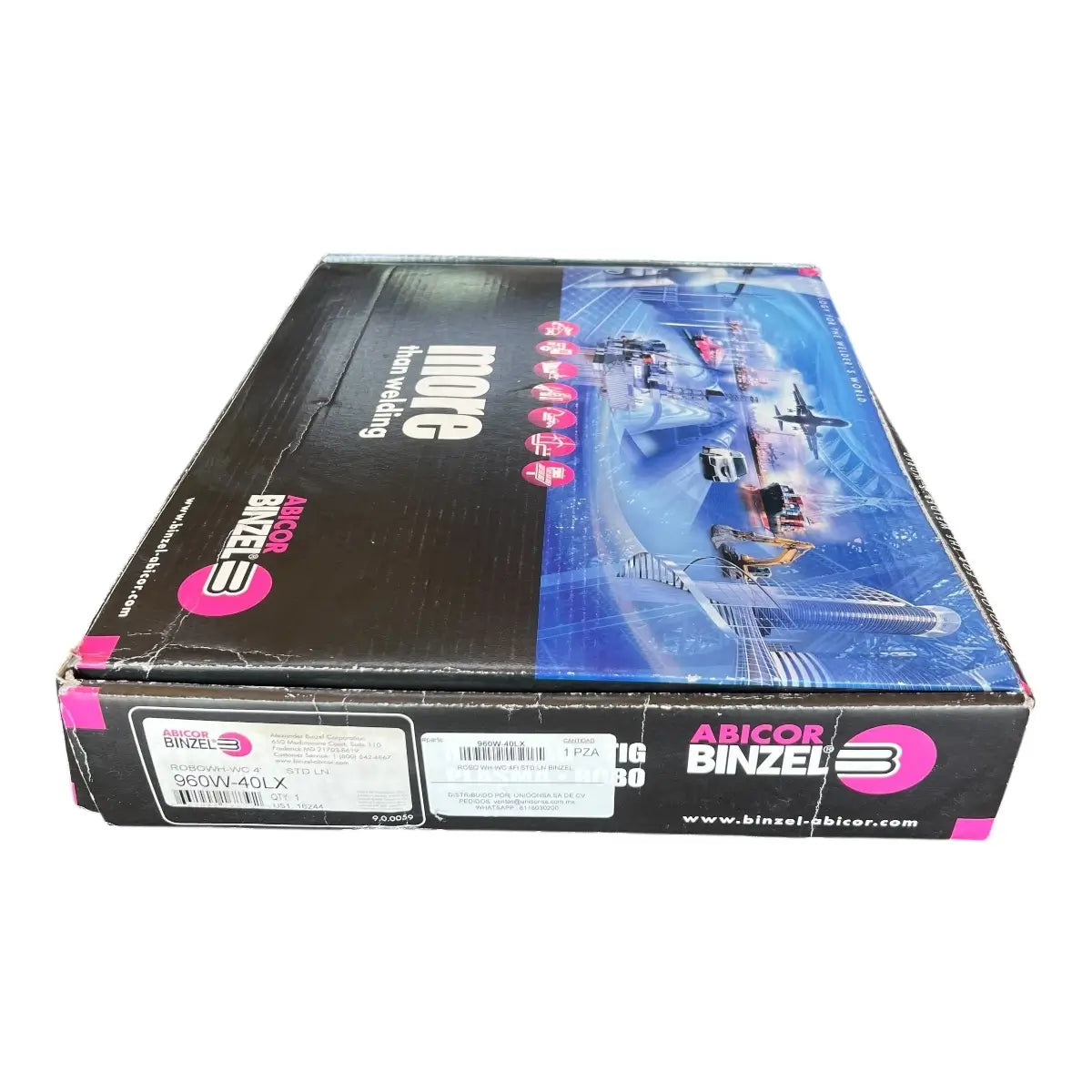 Caja original del ensamble de manguera Binzel 960W-40LX con etiquetado del fabricante