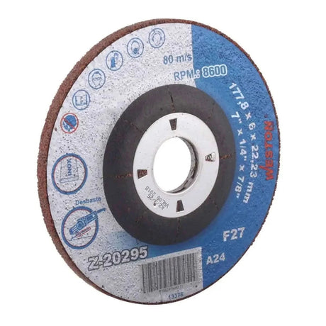 Disco de desbaste 7" alto rendimiento para acero inoxidable Weston Plus - Unioonsa